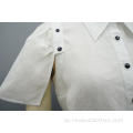 Nový design žen módní odnímatelné rukávy bílá košile
